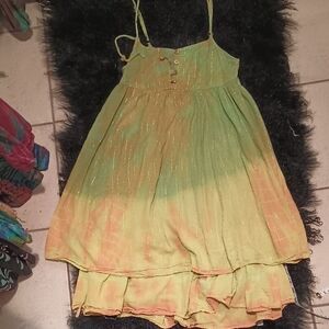Green and Orange Tie Dye Fairy Dress